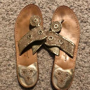 Jack Rogers gold glitter sandals 10 M